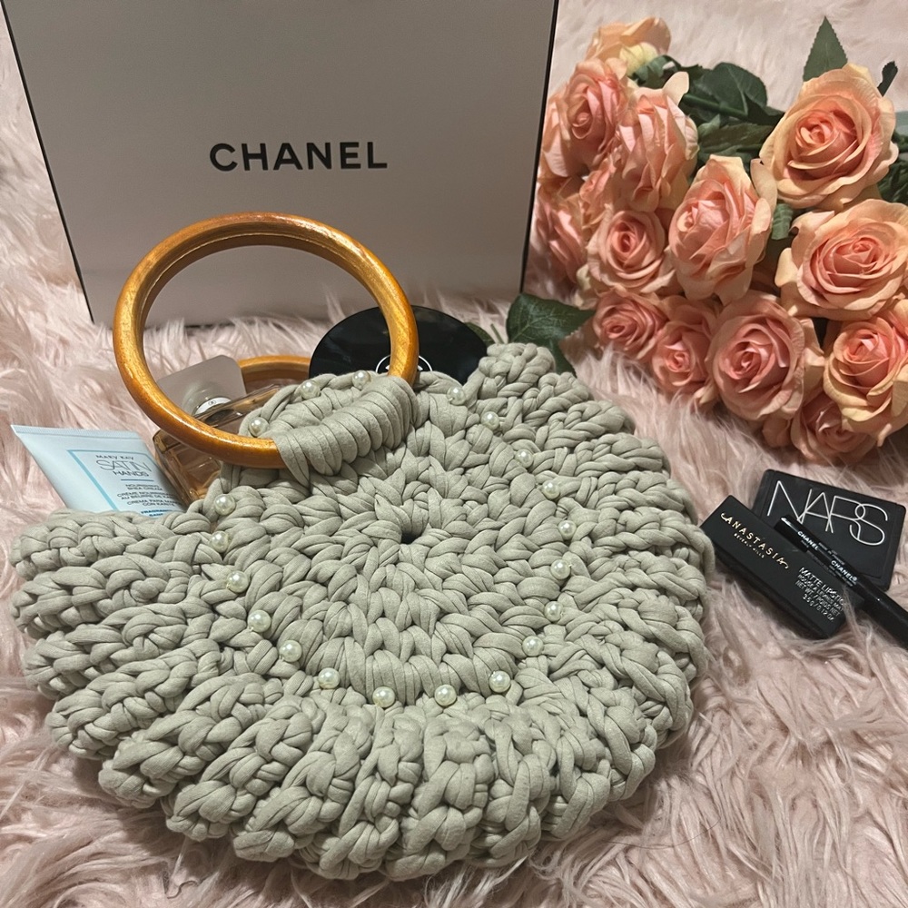 Hand-love made crochet handbag.